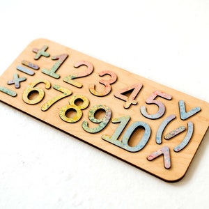 Números de madera / Juguetes Montessori / Números de madera coloridos / Regalos de Navidad para niños pequeños / Juguetes para la escuela en el hogar