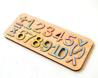 Wooden Numbers  / Toys Montessori / Colorful Wooden Numbers / Toddler Christmas Gifts / Homeschool Toys