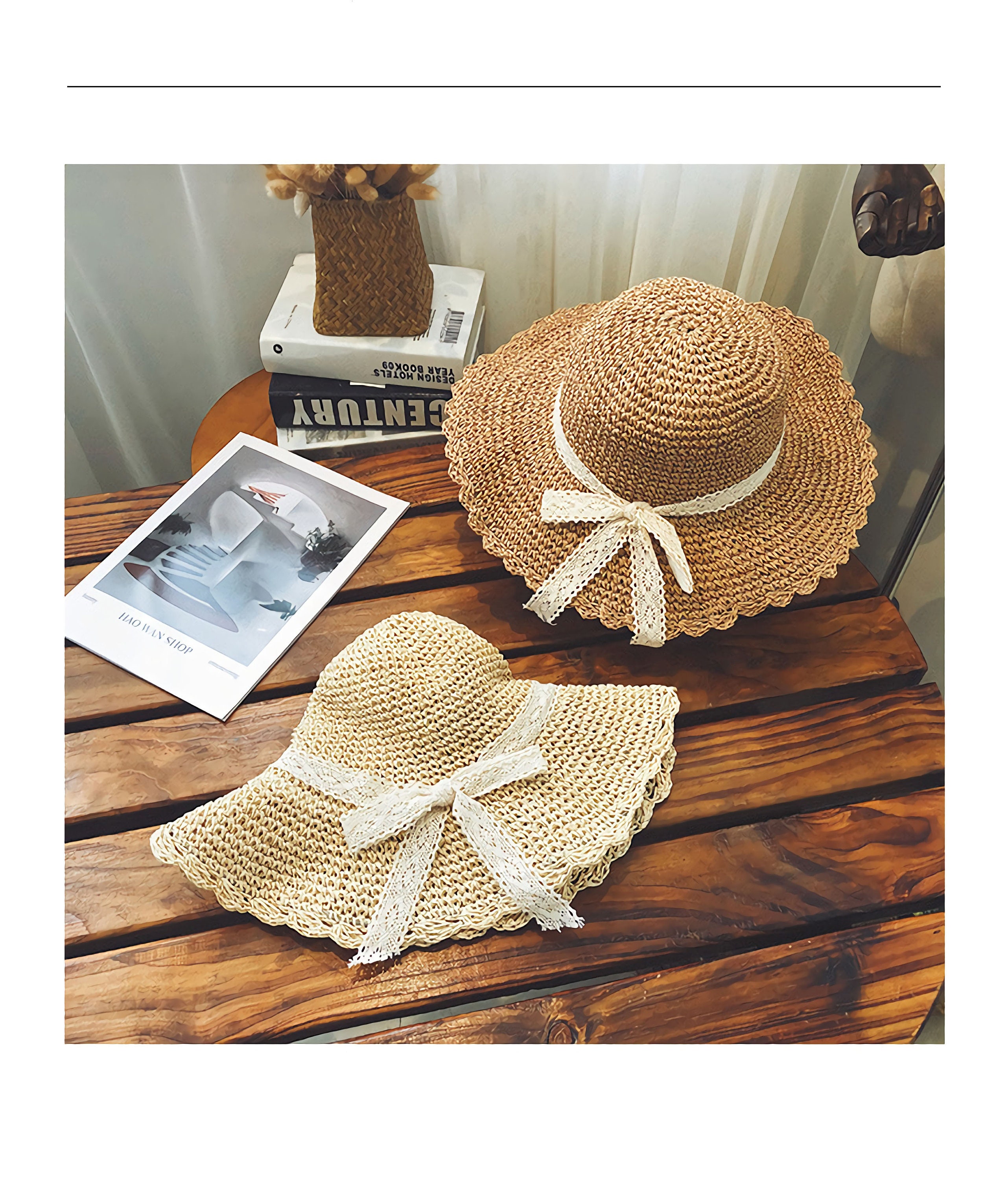 Beach Hat Straw Hat Decoration Photo Hat Ladies Hat Etsy