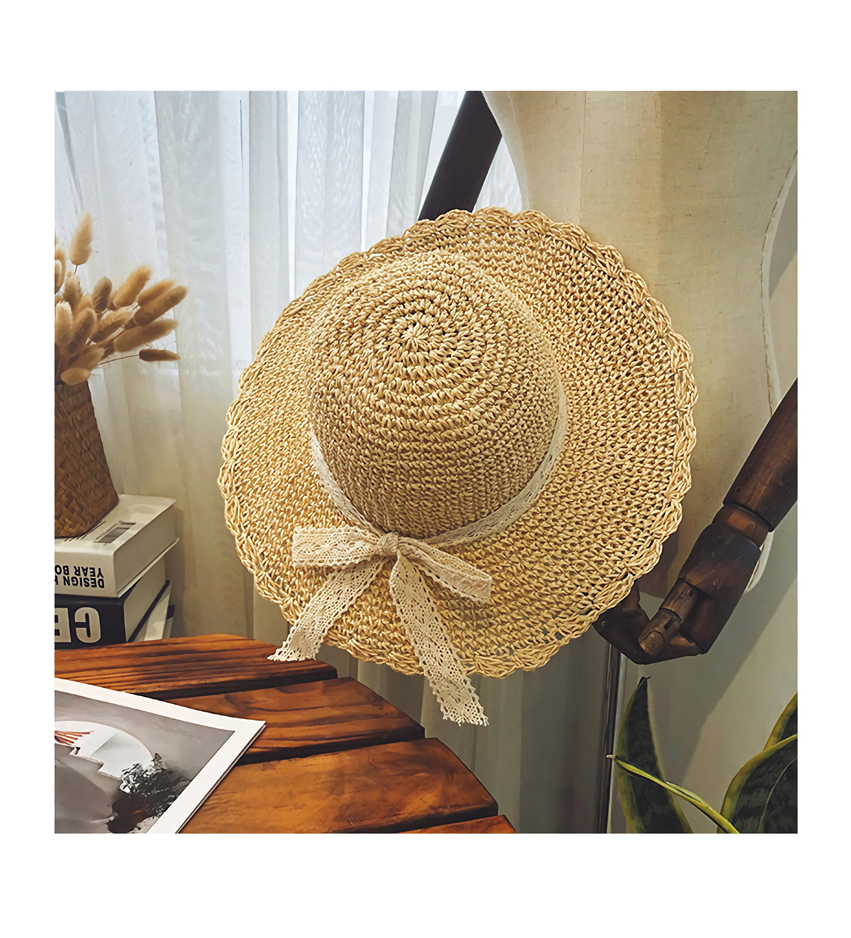 Beach Hat Straw Hat Decoration Photo Hat Ladies Hat Etsy