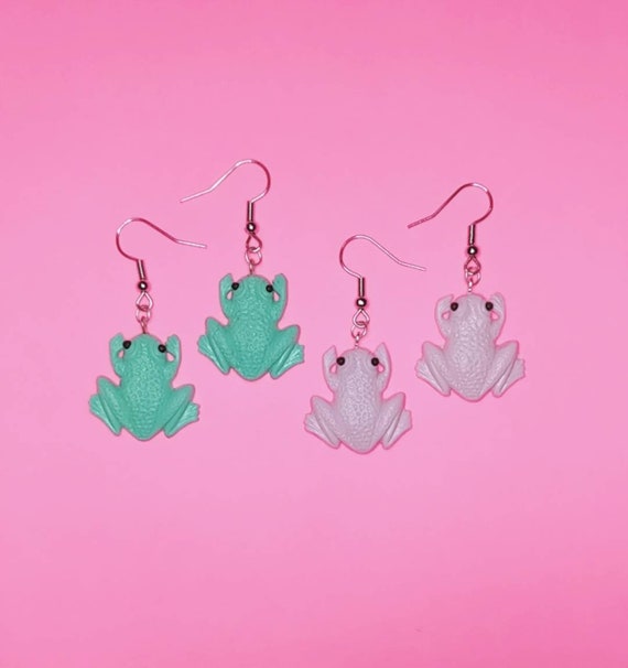 frog earrings etsy