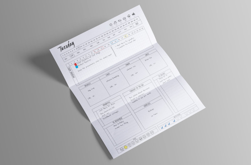 Daily Planner US Letter Size Day Planner Work Planner Weekly Etsy