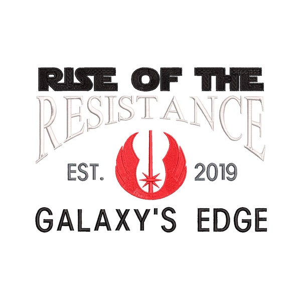 Rise of the Resistance Ride Inspired  Machine Embroidery Design.