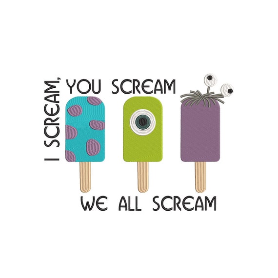 Monsters Inc Ice Cream Machine Embroidery Design
