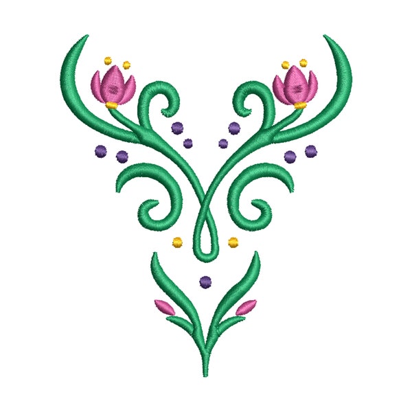 Princess Anna Dress Embroidery Machine Embroidery Design.