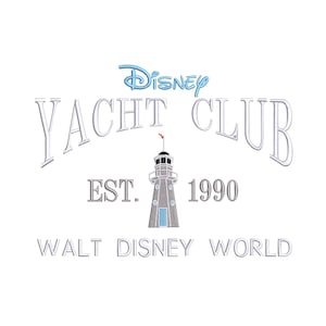 WDW Yacht Club Resort Embroidery Design. Established 1990