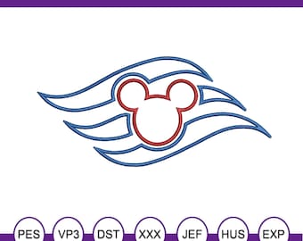 Ligne de croisière de la souris magique inspirée du motif de broderie Machine. Appliqué. Téléchargement instantané