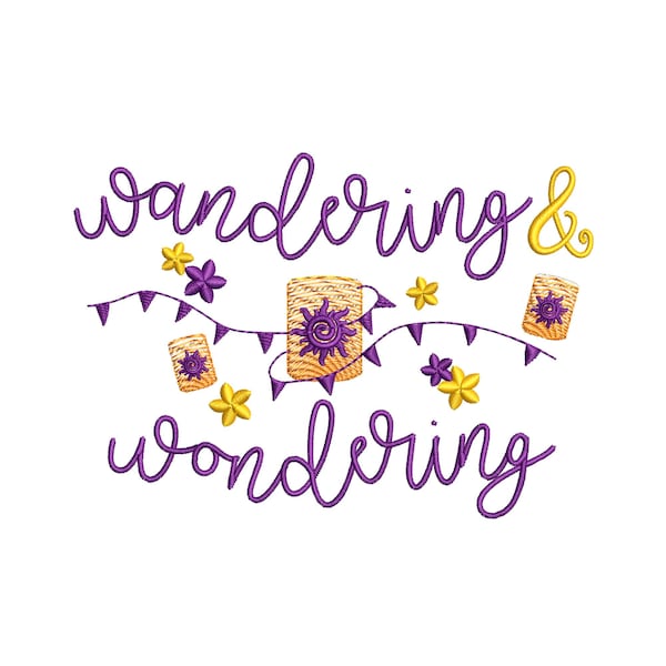 Tangled Inspired Machine Embroidery Design. Wandering & Wondering.