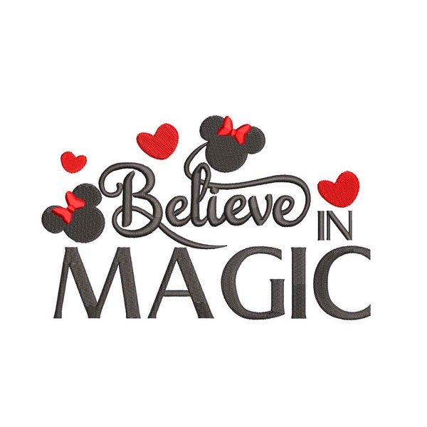 Minnie Believe in Magic Machine Embroidery Design