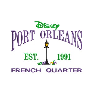 Port Orleans French Quarter Resort Embroidery Design. Established 1991