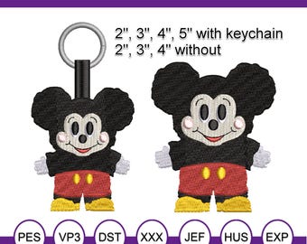 Mickey Pop Viral plush keychain machine embroidery design - Instant download - with keychain and without