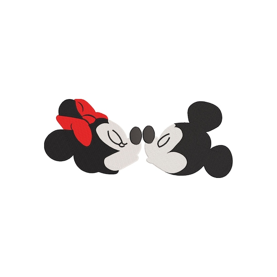 ミッキーとミニーマウスがキスを交わす。バレンタインデーの愛を