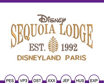 DL Paris Sequoia Lodge Embroidery Design. Established 1992