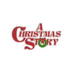 Geïnspireerd door een kerstverhaal filmtitel logo borduurbestand. 6 maten