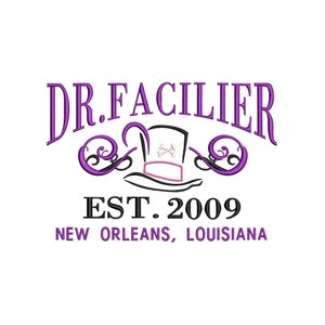 Dr. Facilier Machine Embroidery. Established 2009.