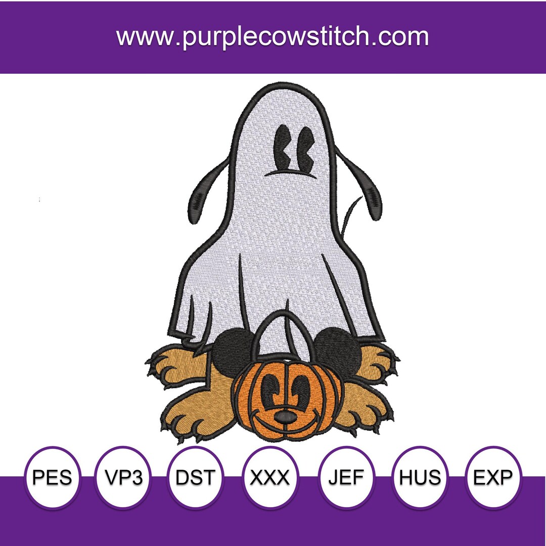Pluto Ghost Halloween Machine Embroidery Design. - Etsy