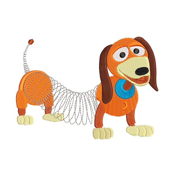 Toy Story Slinky Dog inspired Machine Embroidery Design.