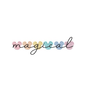 Magical with Pastel Mickeys Machine embroidery design.