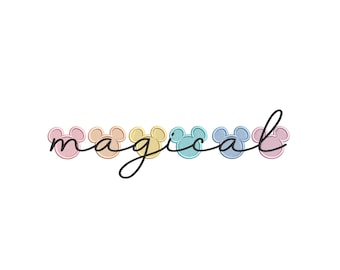 Magical with Pastel Mickeys Machine embroidery design.