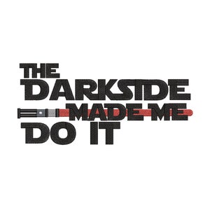 Bordado à máquina inspirado em Star Wars. O lado negro me fez fazer isso.