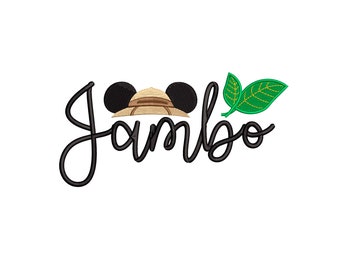 Jambo Animal Kingdom inspired Machine Embroidery.