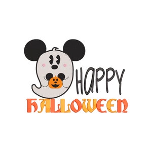 Mickey Happy Halloween Machine Embroidery Design. BONUS  Hat size included. 6 sizes