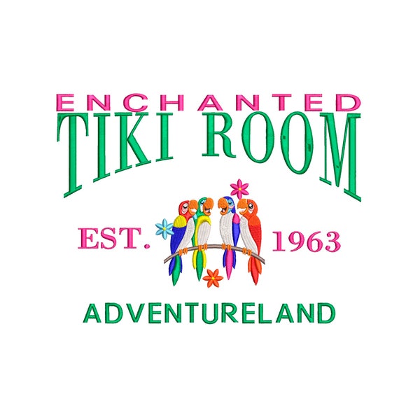 Enchanted Tiki Room Machine Embroidery Design.