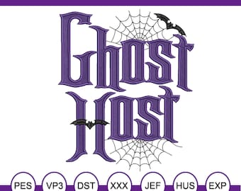 Ghost Host Haunted Mansion Machine Embroidery Design.