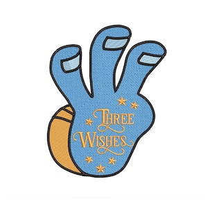 Aladdin Genie 3 Wishes Machine Embroidery Design 4 sizes