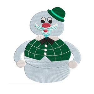 Sam the Snowman Natator from Rudolph the Red Nosed Reindeer Christmas Show Machine Embroidery Files.