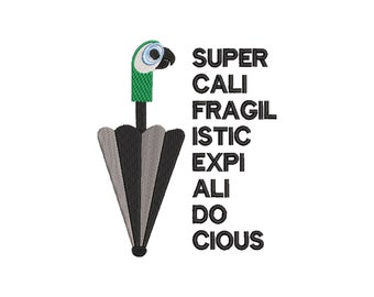 Mary Poppins a inspiré le motif de broderie Machine. Supercalifragilisticexpialidocious