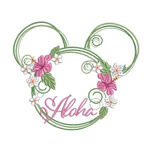 Aulani Inspired Machine Embroidery design.  Aloha.