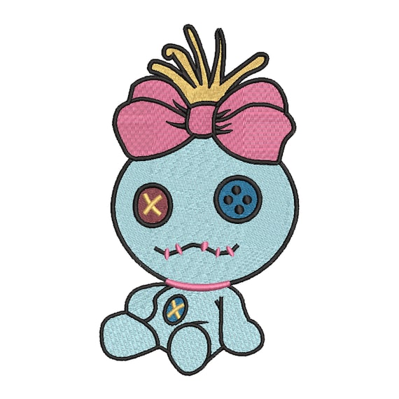 リロ＆スティッチ スクランプにインスパイアされた機械刺繍デザイン