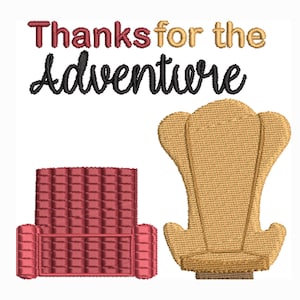 Up Inspired Machine Embroidery Design. Thanks for the Adventure!