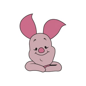 Winnie the Pooh inspired Piglet Machine Embroidery Design. Pooh Bear&#39;s Friend Piglet!