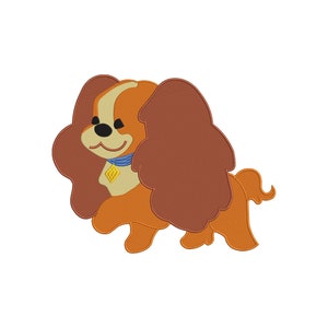 Lady and the Tramp inspired Machine Embroidery Design.