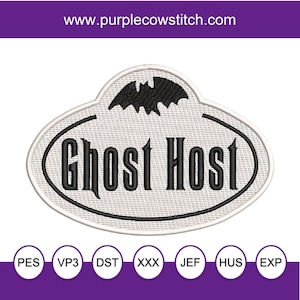 Ghost Host Haunted Mansion Machine Embroidery Design.