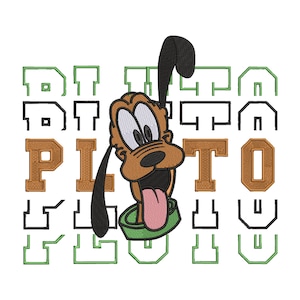 Pluto Machine Embroidery Design. Perfect for a sweatshirt.