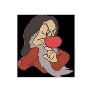 Snow White and the Seven Dwarfs "Grumpy" Inspired Machine Embroidery Design.