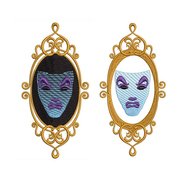 Magic Mirror Snow White and Evil Queen Inspired Machine Embroidery Design. Applique and Filled designs