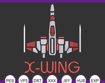 Star Wars inspirierte Maschinenstickerei . X Flügel Rebellen