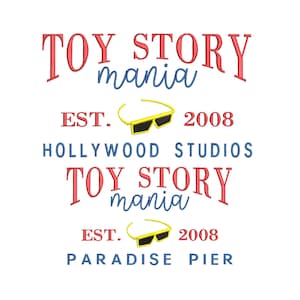 BUNDLE - Toy Story Mania Machine Embroidery. Both California and Florida Parks