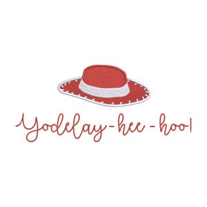 Toy Story Jessie inspired Machine Embroidery Design. Yodelay-hee-hoo! Yodle
