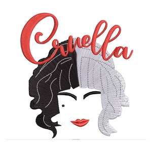 Cruella de Ville Villain 101 Dalmatians Machine Embroidery Design.
