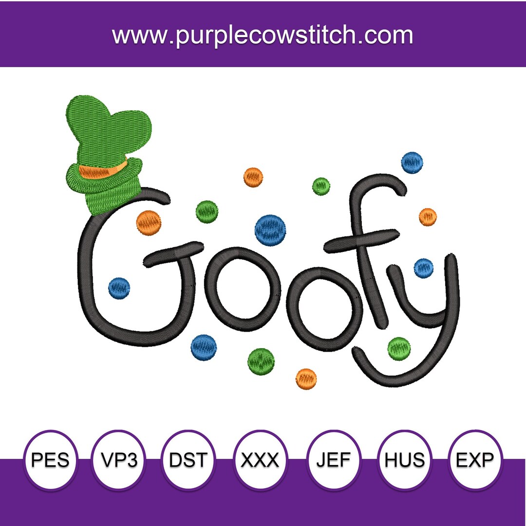 Goofy Autograph Machine Embroidery Design. - Etsy