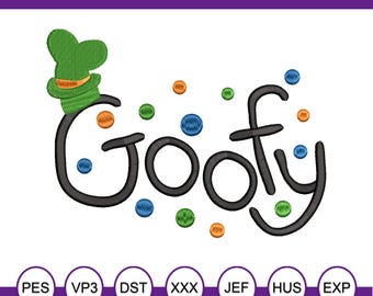 Goofy Autograph Machine Embroidery Design.