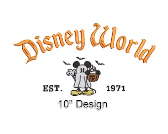 Mickey Ghost Halloween Embroidery Design, Disney World (Digital File)
