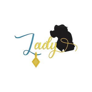 Lady and the Tramp inspired Machine Embroidery Design.