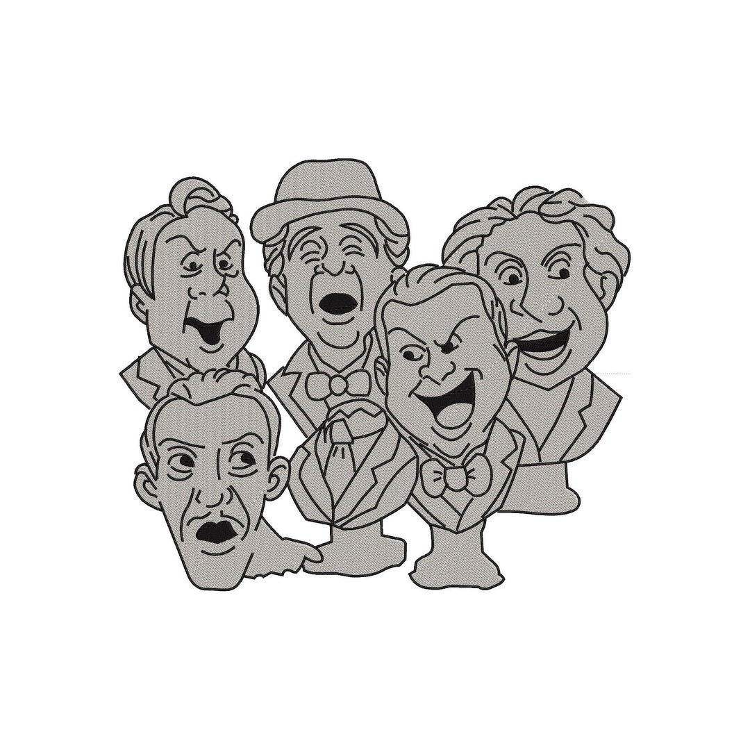 Haunted Mansion Singing Busts or Mellomen Machine Embroidery Design. 6