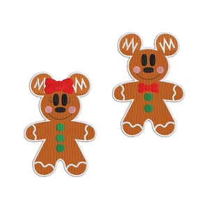 BUNDLE -  Mickey Inspired Machine Embroidery Christmas Design. Mickey & Minnie Mouse Gingerbread Cookie.